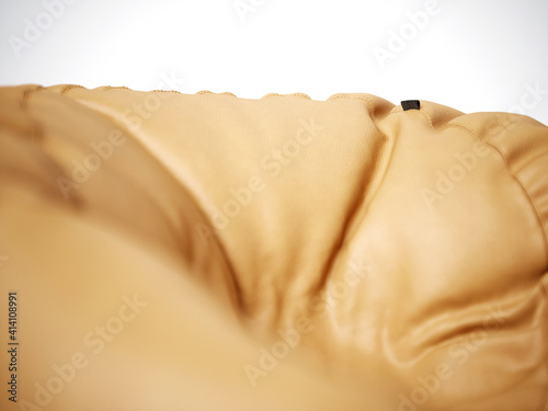 Brown soft leather beanbag