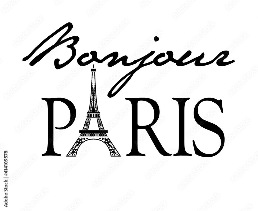 Slogan Print design 'Bonjour Paris' 