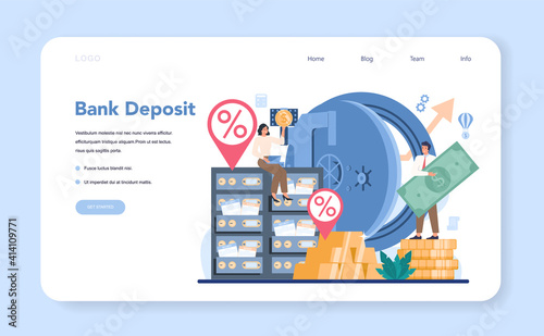 Banker or banking web banner or landing page. Idea of finance