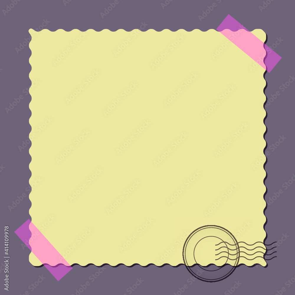 Fototapeta premium The basis for the banner in the form of a postage stamp with a stamp