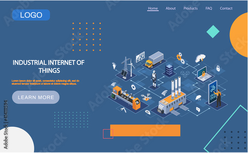 Industrial internet of things 4ir revolution, AI, IoT. Computerized data storage and protection management. Robot engineer controls equipment using digital devices, modern industrial technologies