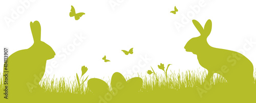 happy easter time silhouette background