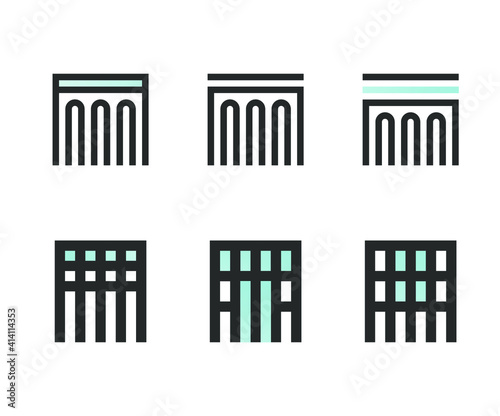 Set of architectural abstract sings. Best for logotypes. Logo design