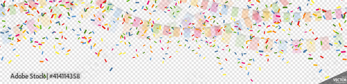 colored garlands and confetti party background