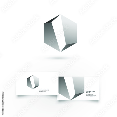 Black and white modern icon design logo element with business card template. Best for identity and logotypes.