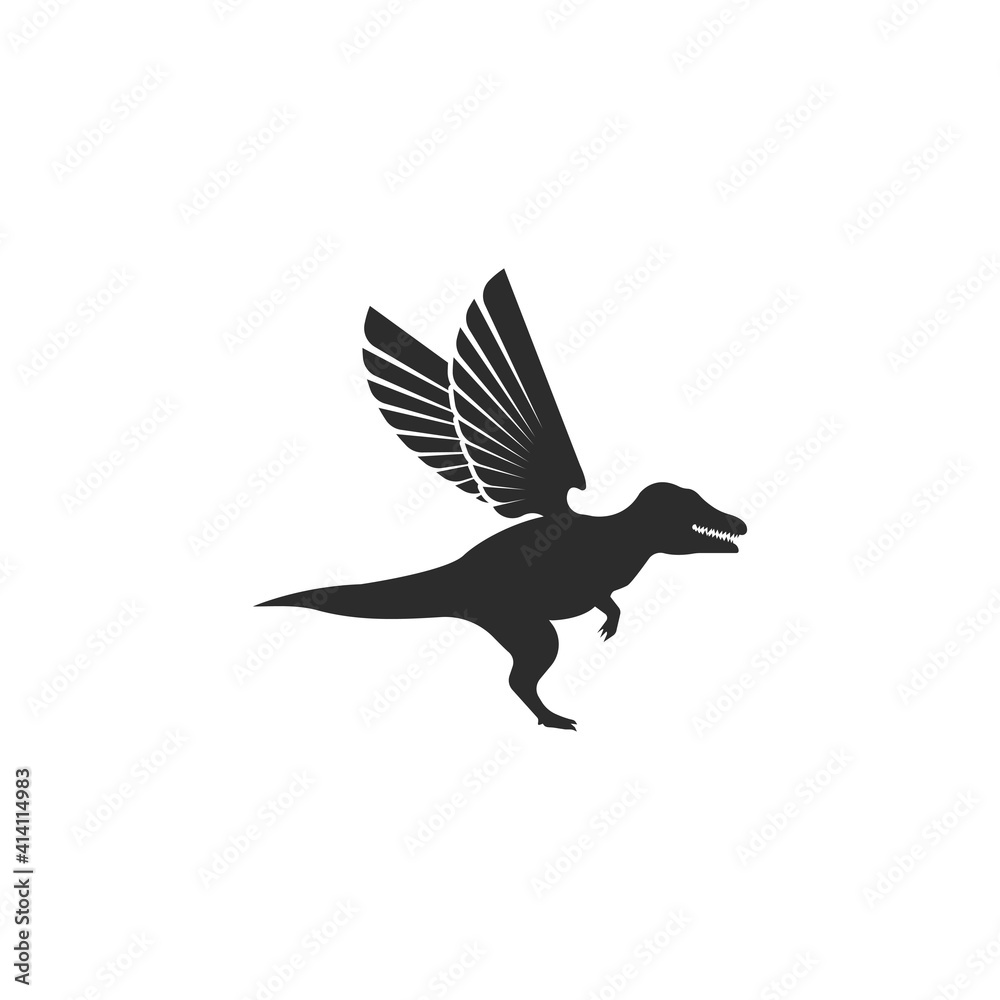 Fototapeta premium dinosaur with wings icon vector illustration design