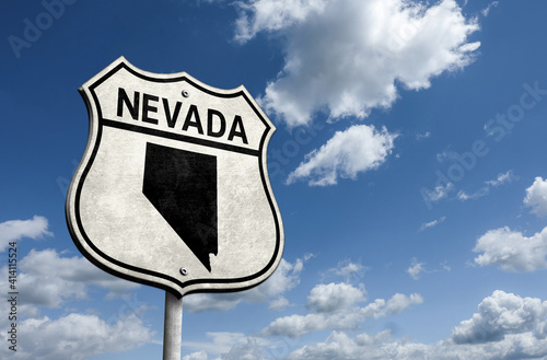 Photography Route 66 Nevada state map roadsign