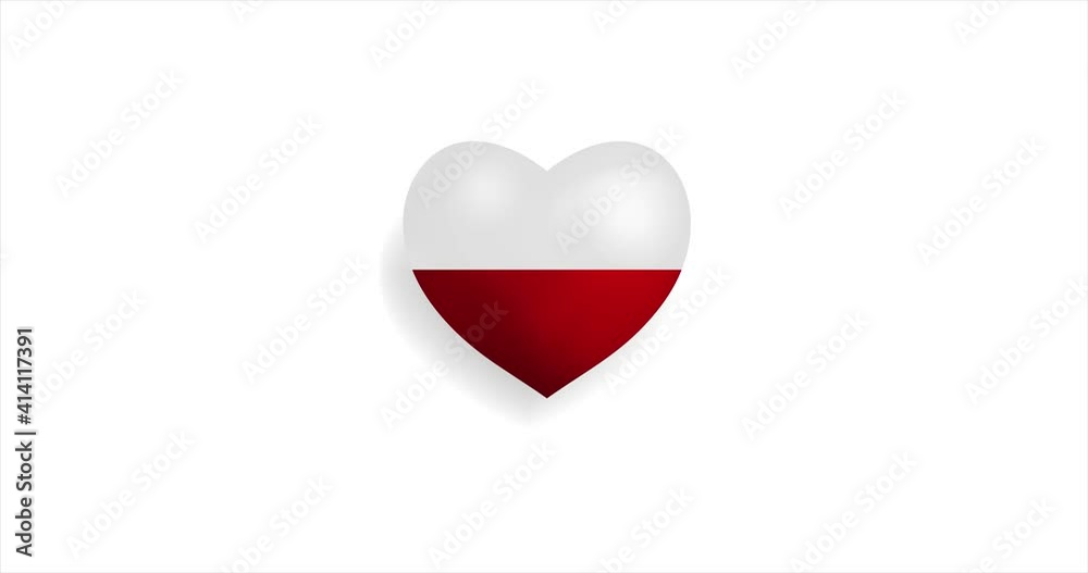 Heart beating with Poland flag. 3D Seamless Animation. Loopable animation of rendered heart on white background. For mailing, greeting card, web site, shop… Heart beating with Poland flag. 3D Seamless Animation. Loopable animation of rendered heart on white background. For mailing, greeting card, web site, shop…