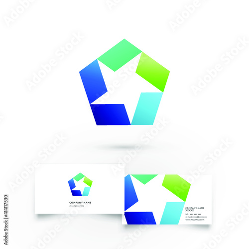 Modern icon design logo element with business card template. Best for identity and logotypes.