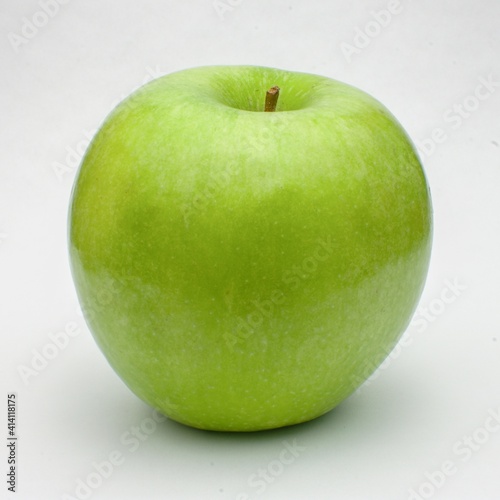 Green apple on white background