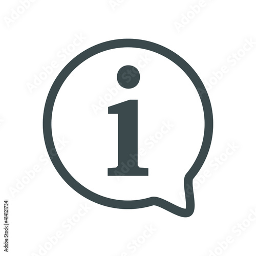 Information or info speech bubble line art vector icon for apps and websites