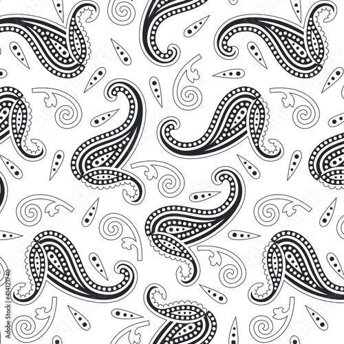 seamless paisley pattern for fabric print, background, texture, tile, curtain use