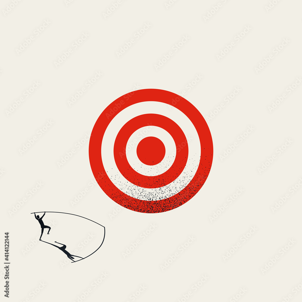 Business target, vector concept. Symbol of hitting objective, achievement, success.