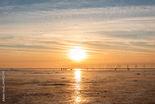 Sunset and ice skating