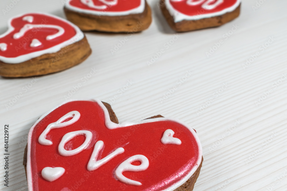 Gingerbread cookies on a white background. Confectionery Gingerbread cookies on a white background. Confectionery