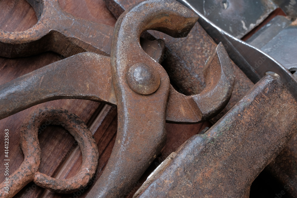 Old rusty tools of the last century Old rusty tools of the last century
