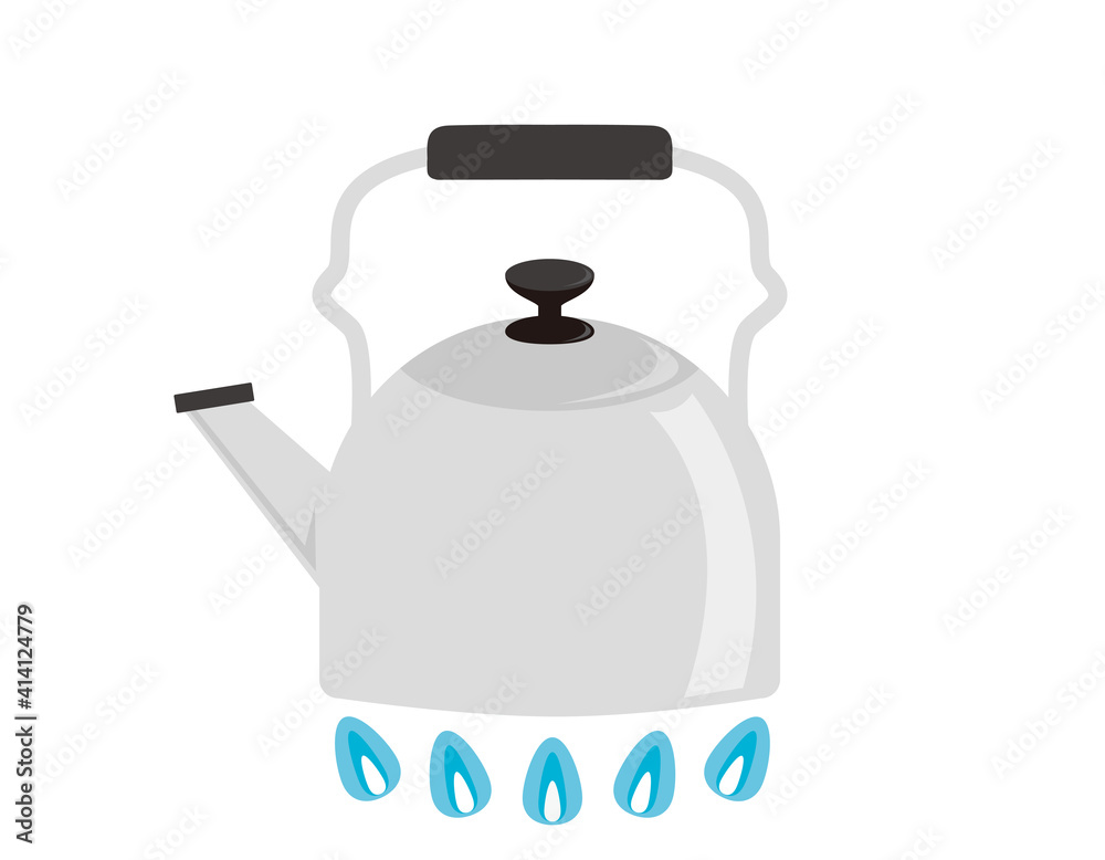 Obraz premium やかんのベクターイラスト ケトル キッチン用品
