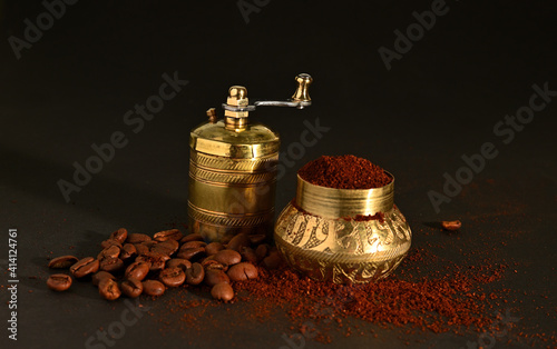 Beautiful and fragrant roasted coffee beans.