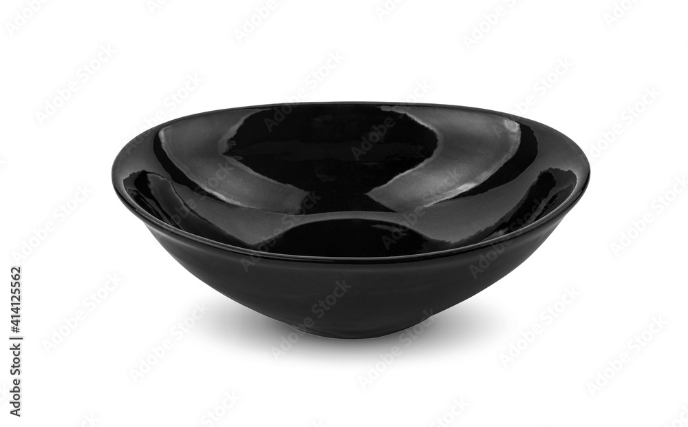 Black ceramic bowl isolated on white background. Black ceramic bowl isolated on white background.