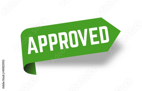 Approved label badge element for business element, vector design isolated on white background
