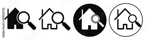 Search house icon, vector simple illustration isolated on white.