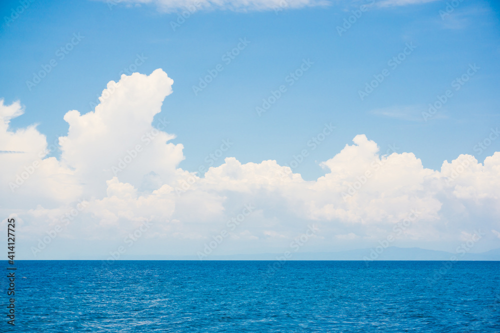 Deep blue sea with sky cloud nature landscape
