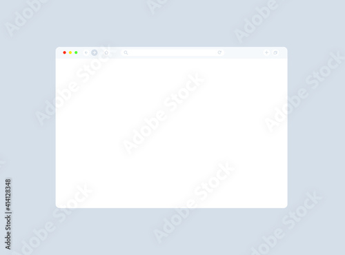 Browser mockup for website. Empty browser window in flat style. Vector illustration isolated on dark background. Webpage user interface, desktop internet page concept. EPS 10
