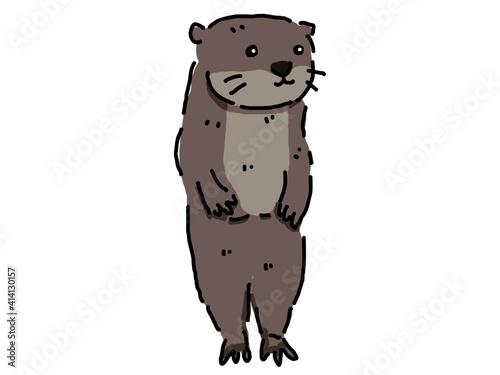 立ち上がっているカワウソ