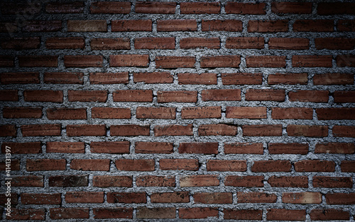 Old brick wall with shadow texture can be use as background 