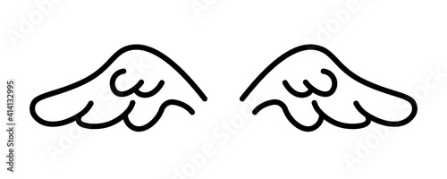 Wings line icon. Clipart image isolated on white background