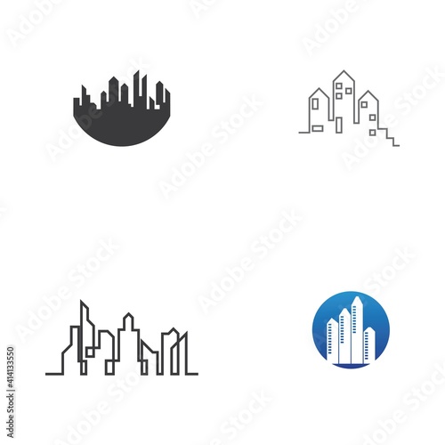 city skyline logo vector illustration template