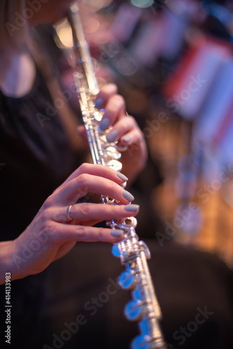 girl playing the flute