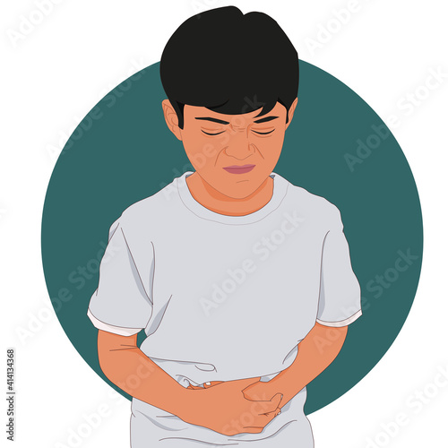 Indian boy has stomach pain.