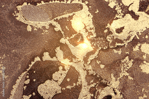 Vinatge abstract fortuna gold and brown marble pattern with sparkles. Vector background in alcohol ink technique with glitter. Template for banner, poster design. Fluid art painting