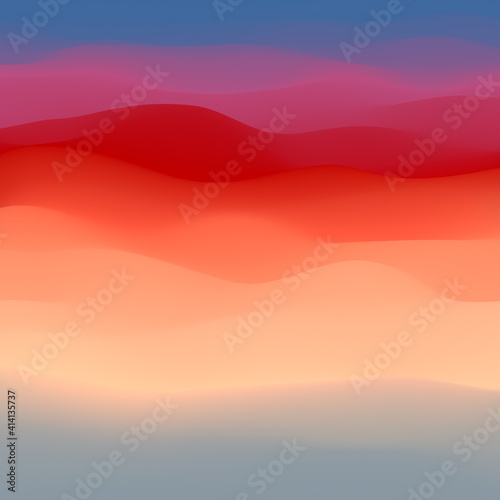 Texture with colored distorted waves. Abstract modern design template. 3d rendering digital illustration