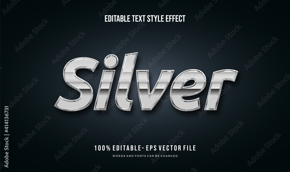chrome reflection text modern editable Text Style Effect