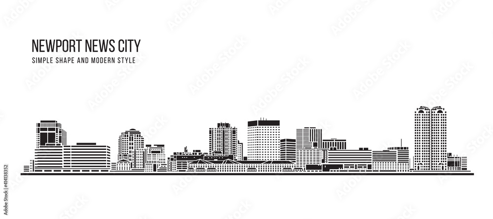 Cityscape Building Abstract Simple shape and modern style art Vector design -  Newport News city