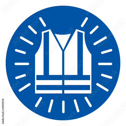 Wear High Visibility Clothing Symbol Sign,Vector Illustration, Isolated On White Background Label. EPS10