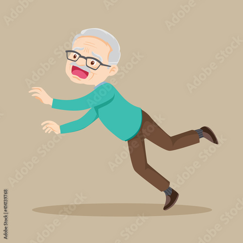 accident Elderly Man Falling Down