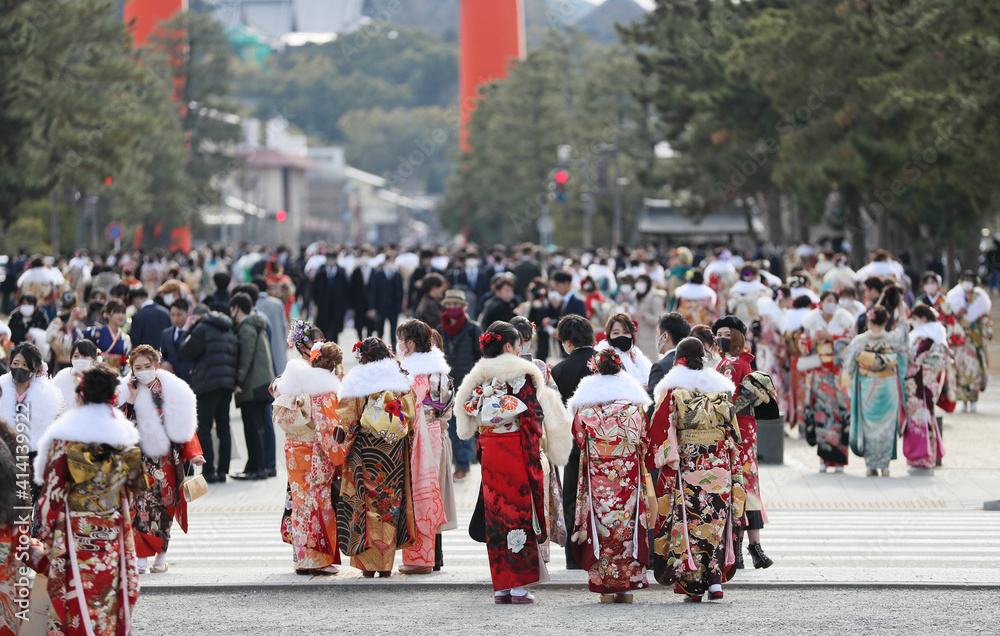 晴れ着姿の女性(成人式のイメージ) 晴れ着姿の女性(成人式のイメージ)