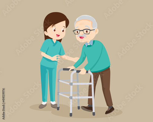 Nurse Caring for the elderly man
