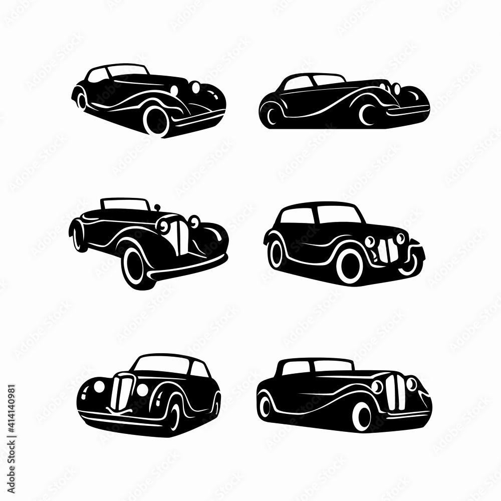 Fototapeta Collection of vintage classic car logo. Vector illustration.