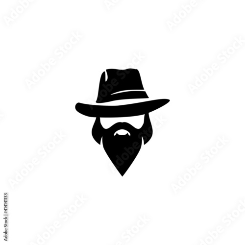 Gentleman logo design. Vintage American Man with Hat illustration