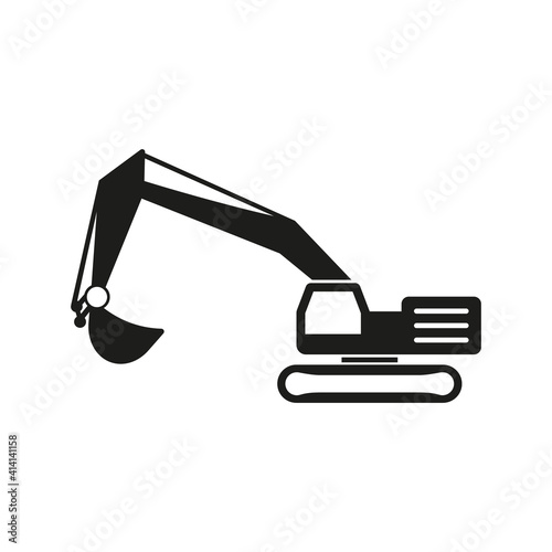 Excavator icon. Construction machinery symbol.