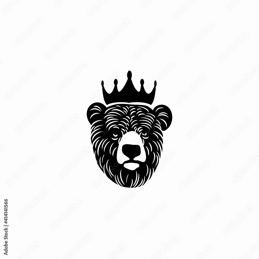 Vector Black and White King Bear Illustration
Vector Black and White King Bear Illustration