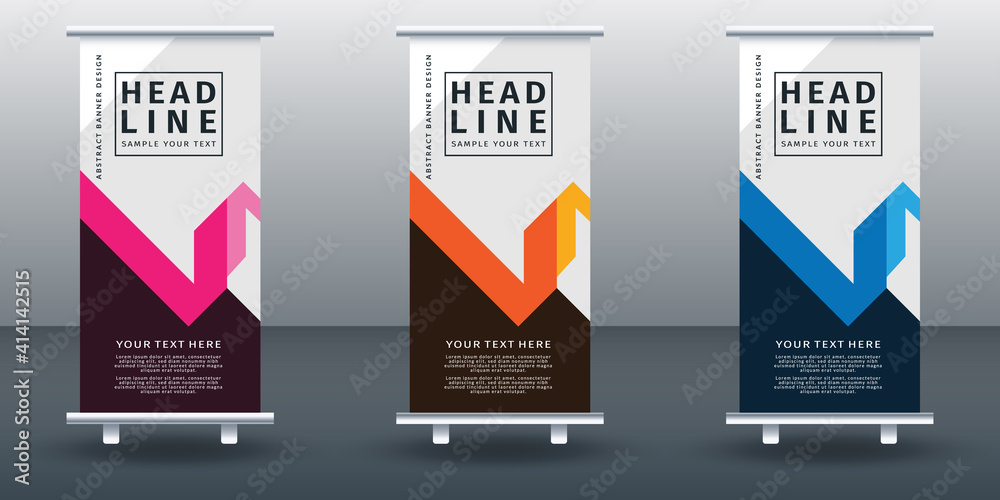 Roll up banner set design template design. Modern Design. Geometric Banner Vector illustration Roll up banner set design template design. Modern Design. Geometric Banner Vector illustration