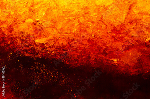 Cola with Ice. Food background  Cola close-up  design element. Beer bubbles macro Ice  Bubble  Backgrounds  Ice Cube  Abstract Backgrounds