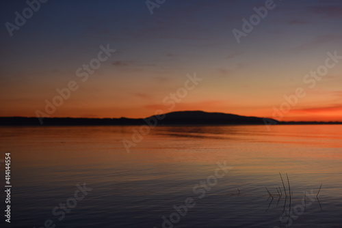 sunset over the lake