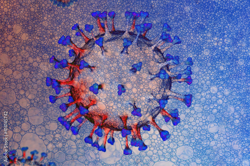 Coronavirus COVID-19 under an electron microscope