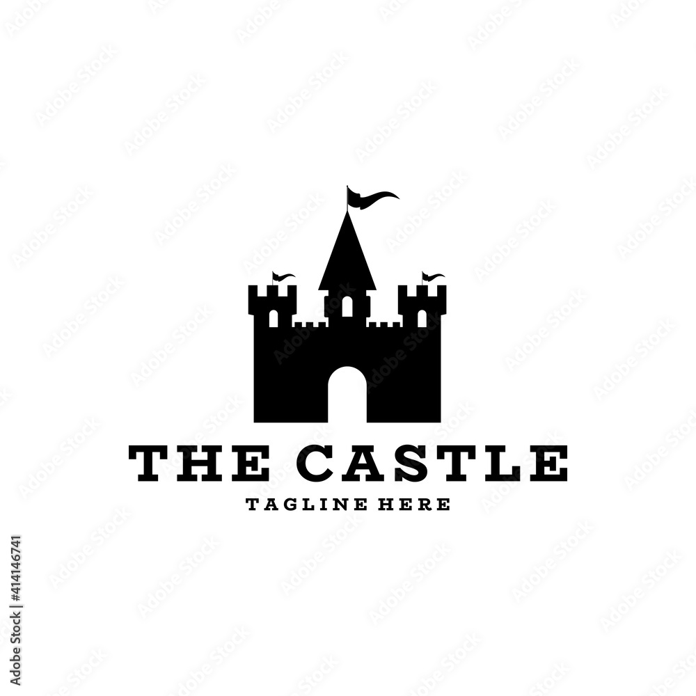 Medieval Castle Towers, Fairytail Mansion Exterior, King Fortress Castles and Fortified Palace with Gate, Old Ancient Gothic Tower Fortress Icon Vector